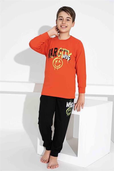 Erkek Çocuk Desenli Uzun Kollu Pijama Takımı