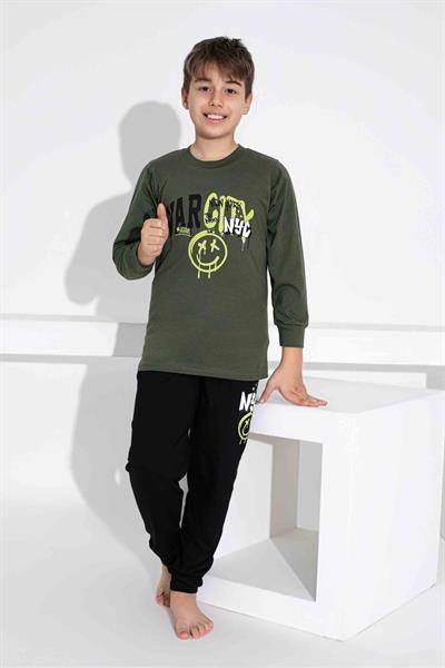 Erkek Çocuk Desenli Uzun Kollu Pijama Takımı