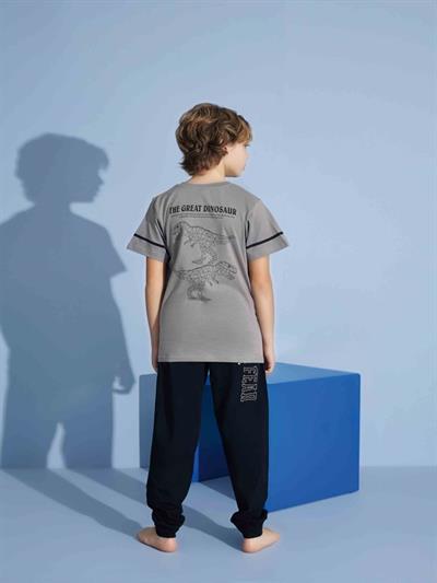 Erkek Çocuk Dinazor Desenli  Pijama Takımı