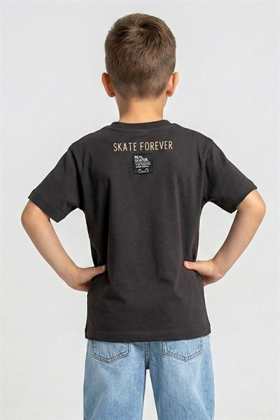 Erkek Çocuk Paten Baskılı Tshirt Füme 4-9 Yaş