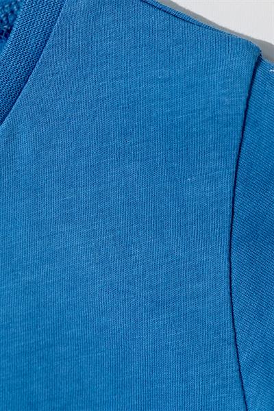 Erkek Çocuk Sax Mavi Basic Tişörtlü Animal Desenli Şortlu Takım