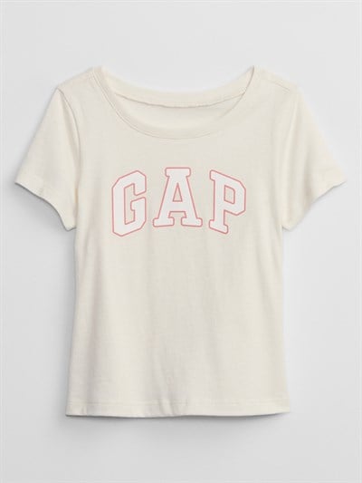 GAP Kız Bebek Grafik Baskılı T-Shirt Krem