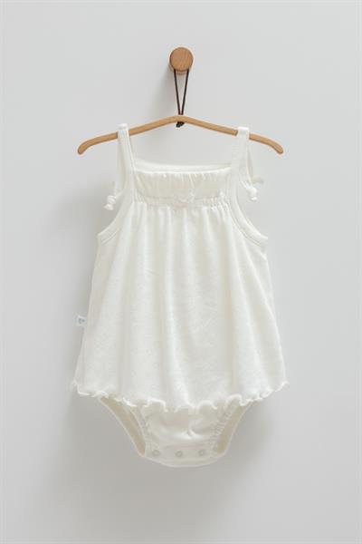 Kız Bebek 2li Jile Ekru Askılı Şortlu