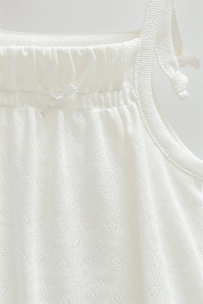 Kız Bebek 2li Jile Ekru Askılı Şortlu