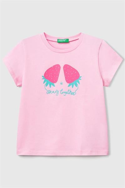 United Colors of Benetton Kız Çocuk Tshirt A.Pembe 3JERG10J3