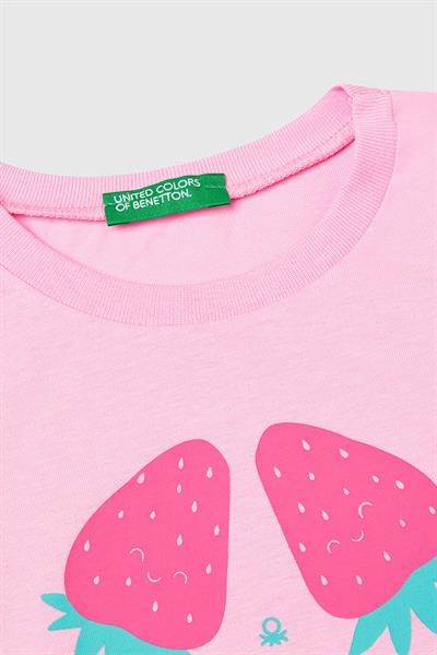 United Colors of Benetton Kız Çocuk Tshirt A.Pembe 3JERG10J3