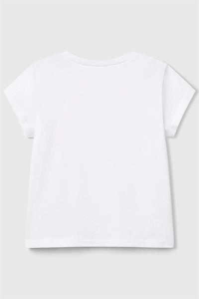 United Colors of Benetton Kız Çocuk Tshirt Beyaz 3JERG10J3