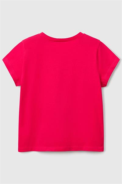 United Colors of Benetton Kız Çocuk Tshirt Fuşya 3JERG10J3