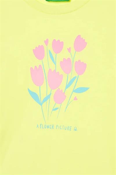 United Colors of Benetton Kız Çocuk Tshirt Sarı 3JERG10J3