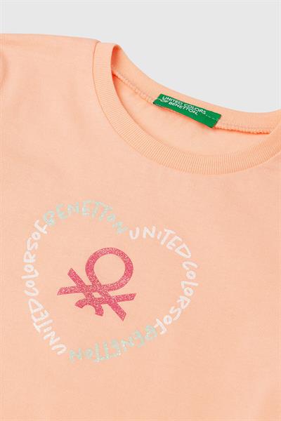 United Colors of Benetton Kız Çocuk T shirt Somon 3I1XG10HU
