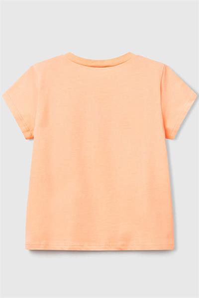 United Colors of Benetton Kız Çocuk Tshirt Turuncu 3JERG10J3