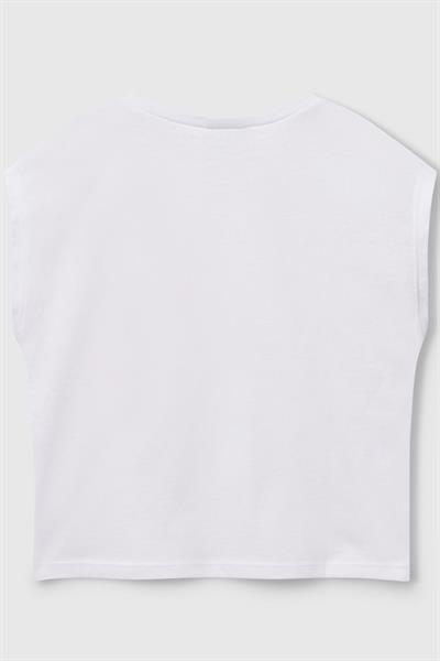 United Colors of Benetton Kız Çocuk G Tshirt Beyaz 3JERC10PB