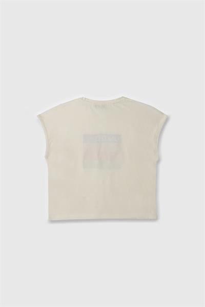 United Colors of Benetton Kız Çocuk T shirt Beyaz BNT-G21766