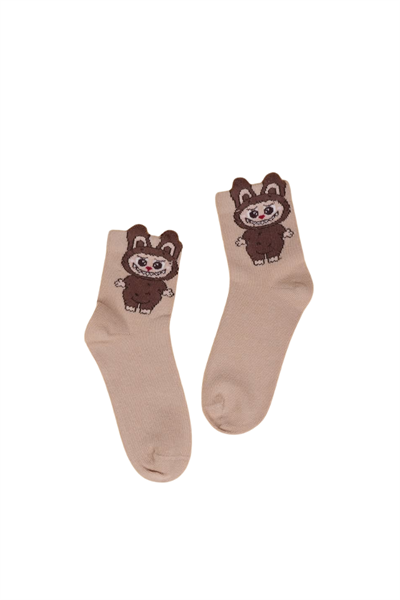 Kız Çocuk Çorap Soket 6 Çift Beyaz-Gri-Pembe-Kahve-Krem-Gülkurusu