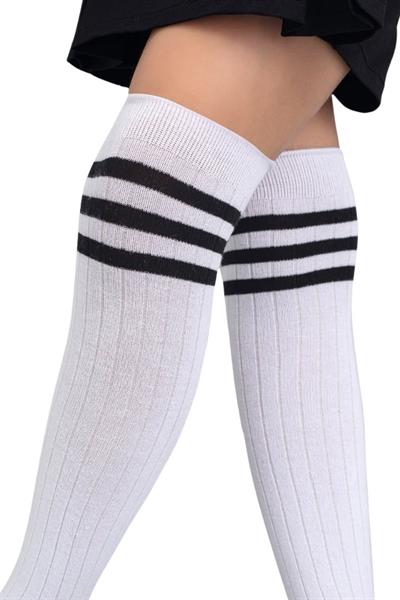 Kız Çocuk Dizaltı Çorap  3 Çift Beyaz-Gri-Siyah