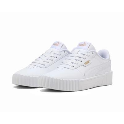 Puma Carina 3.0 Jr-White-Gold Çocuk Ayakkabı-Beyaz