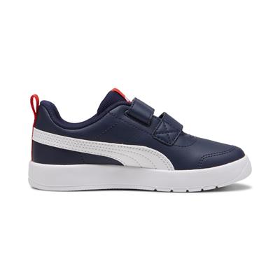 Puma Courtflex V3 V PS-Navy-White-Red Çocuk Ayakkabı-Lacivert