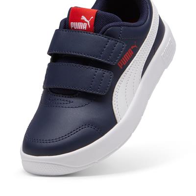 Puma Courtflex V3 V PS-Navy-White-Red Çocuk Ayakkabı-Lacivert