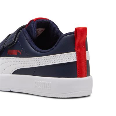 Puma Courtflex V3 V PS-Navy-White-Red Çocuk Ayakkabı-Lacivert