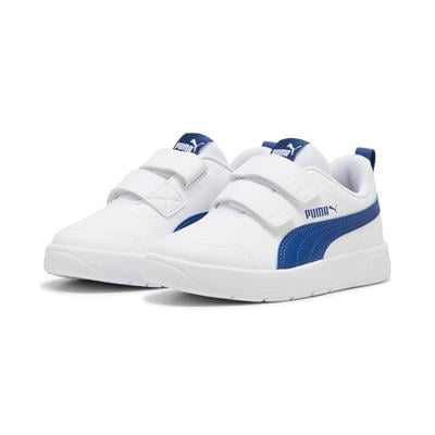 Puma Courtflex V3 V PS-White-Clyde Royal Çocuk Ayakkabı-Beyaz