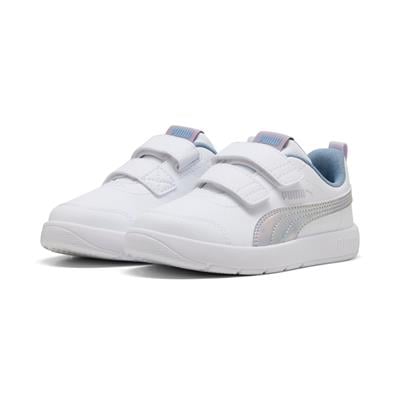 Puma CourtflexV3 Space Belle V PS-White-Lilac Crush Çocuk Ayakkabı-Beyaz