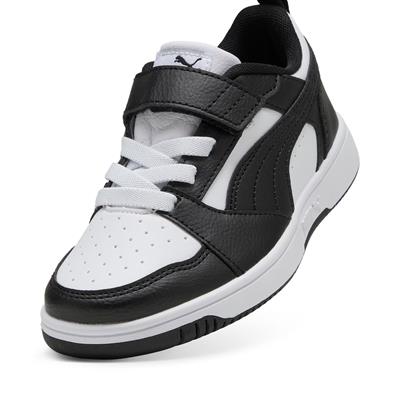Puma Rebound V6 Lo AC+ PS-White-Black Çocuk Ayakkabı-Beyaz