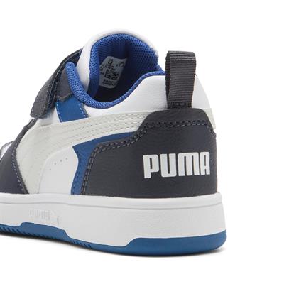Puma Rebound V6 Lo AC+ PS-White-Feather Gray-BlK Çocuk Ayakkabı-Beyaz