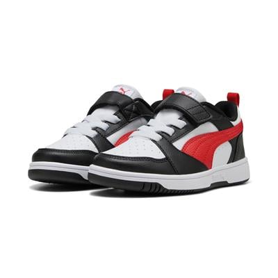 Puma Rebound V6 Lo AC+ PS-White-Red-Black Çocuk Ayakkabı-Beyaz