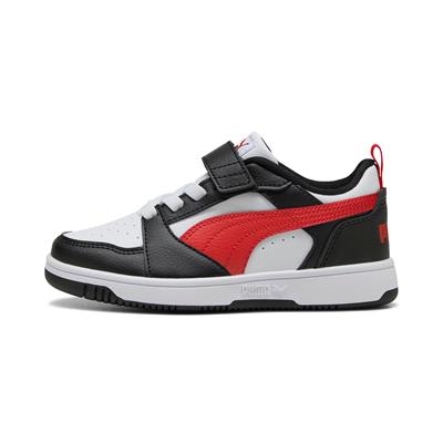 Puma Rebound V6 Lo AC+ PS-White-Red-Black Çocuk Ayakkabı-Beyaz