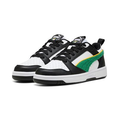 Puma Rebound V6 Lo Super Puma Jr-White-Green-Black Çocuk Ayakkabı-Beyaz