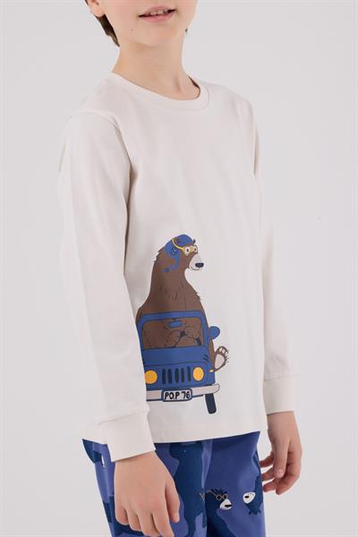 RolyPoly Erkek Çocuk Uzun Kol Pijama Takım Taş