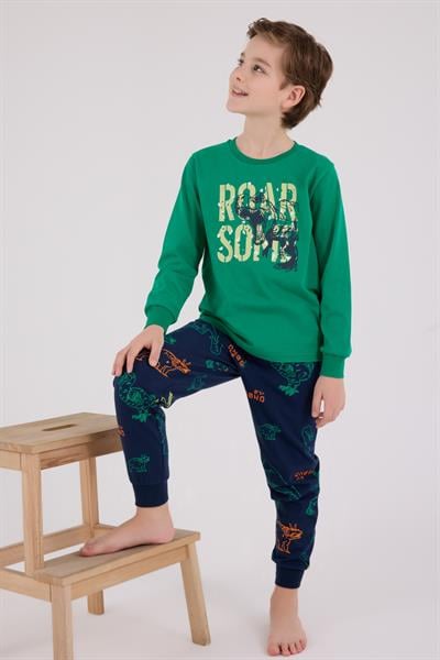 RolyPoly Erkek Çocuk Uzun Kol Pijama Takım Orman Yeşili