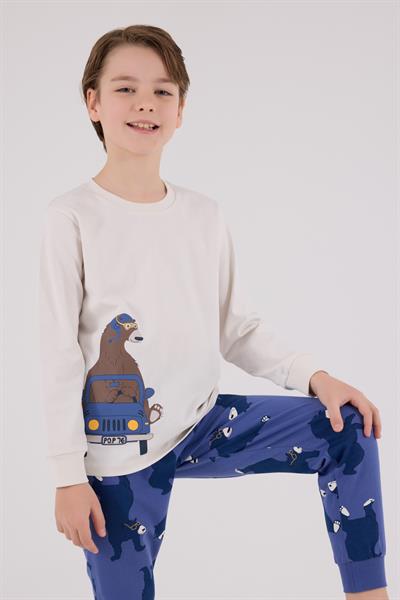 RolyPoly Erkek Çocuk Uzun Kol Pijama Takım Taş