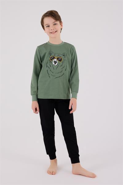 RolyPoly Erkek Çocuk Uzun Kol Pijama Takım K.Yeşil