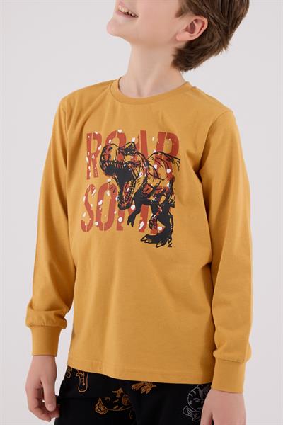 RolyPoly Erkek ÇocukUzun Kol Pijama Takım Hardal