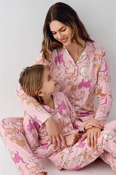 RolyPoly Kız Çocuk Gömlek Pijama Açık Pembe