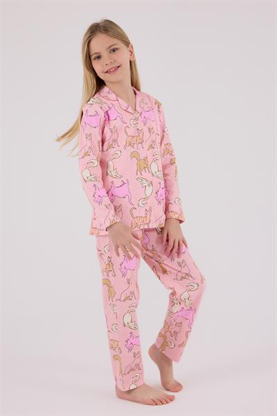 RolyPoly Kız Çocuk Gömlek Pijama Açık Pembe