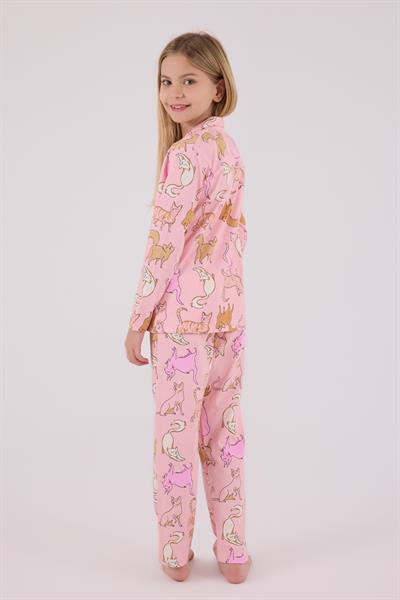 RolyPoly Kız Çocuk Gömlek Pijama Açık Pembe