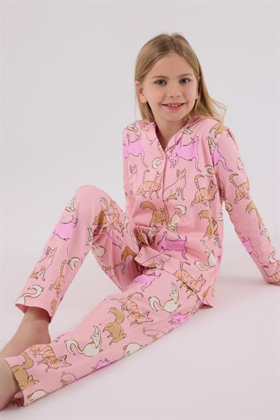 RolyPoly Kız Çocuk Gömlek Pijama Açık Pembe