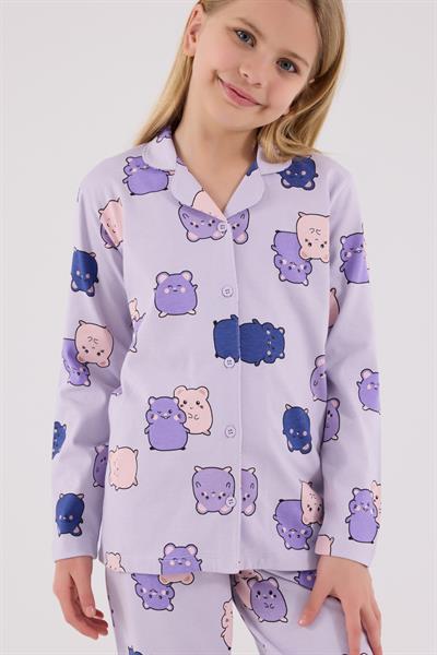 RolyPoly Kız Çocuk Gömlek Pijama Lila