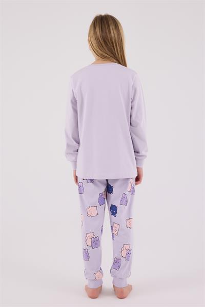 RolyPoly Kız Çocuk Uzun Kol Pijama Takım Lila