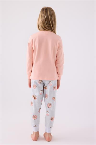 RolyPoly Kız Çocuk Uzun Kol Pijama Takım A.Somon