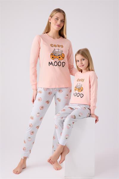 RolyPoly Kız Çocuk Uzun Kol Pijama Takım A.Somon