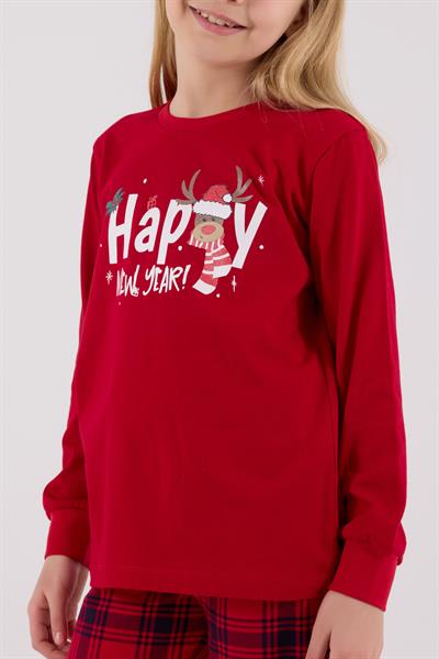 RolyPoly Kız Çocuk Uzun Kol Pijama Takım Kırmızı