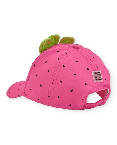 Tuc Tuc Kız Çocuk Çilek Tasarımlı Yaprak Detaylı Pembe Şapka 52cm Yaş 3-5