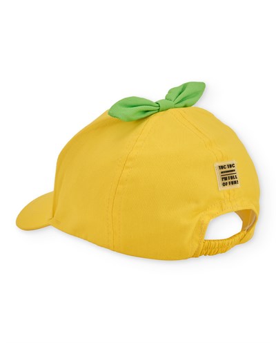 Tuc Tuc Kız Çocuk Sarı Limon Figürlü Yaprak Detaylı Kep Şapka 52cm Yaş 3-5