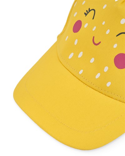 Tuc Tuc Kız Çocuk Sarı Limon Figürlü Yaprak Detaylı Kep Şapka 52cm Yaş 3-5
