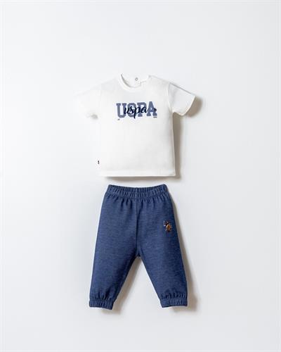 U.S. Polo Assn Erkek Bebek  2 li T-şhirt Takım Beyaz