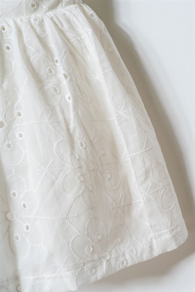 U.S. Polo Assn Kız Bebek Dantel Elbise Beyaz