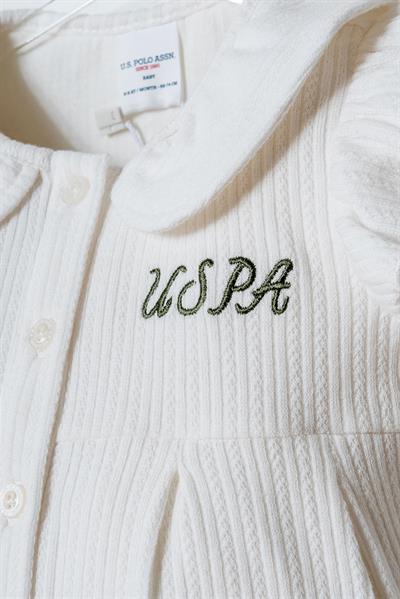 U.S. Polo Assn Kız Bebek  2 li T-şhirt Takım Beyaz-Yeşil